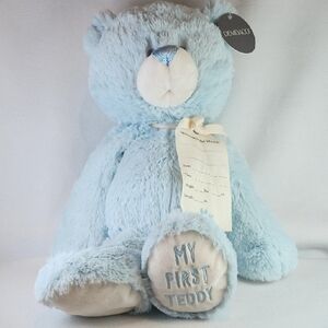 Demdaco Light Blue Plush WELCOME TO THE WORLD Teddy Bear